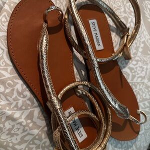 Steve Madden Metallic Gold Strappy Sandals